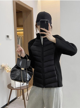 恒温蓄热户外运动羽绒棉3D立裁小蛮腰棉服瑜伽贴身加棉外套M259