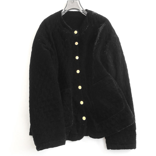 圆领夹棉加厚外套长袖女棉衣棉服