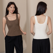 羽毛纱磨毛木瓜精油润肤保暖背心可打底可外穿2025秋冬新款 M756