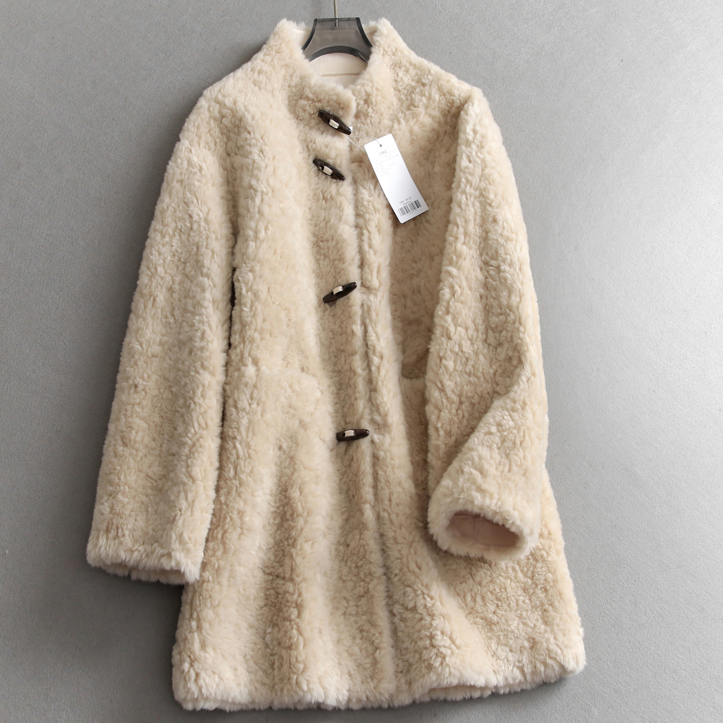 宽松H廓形加厚皮草长袖毛绒外套