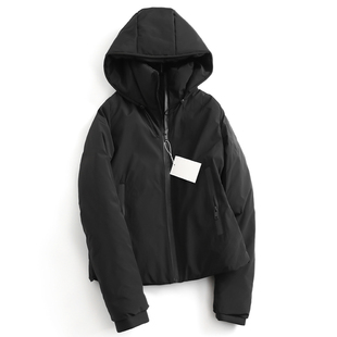 黑色显瘦箱型遮肉短款 女棉衣棉服J079 保暖夹克外套2024冬连帽长袖