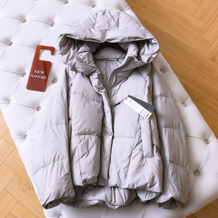 云朵般包裹纯色蓬松御寒保暖连帽外套长袖 羽绒服M997 松弛感女装