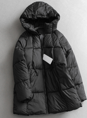 纯色云朵泡芙加厚保暖面包服连帽中长款外套长袖女装棉衣棉服Q234