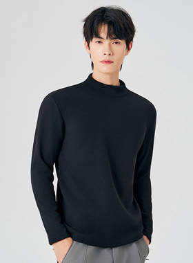 显瘦不臃肿！加厚澳绒金标男士保暖打底衫加绒小立领长袖T恤Q033