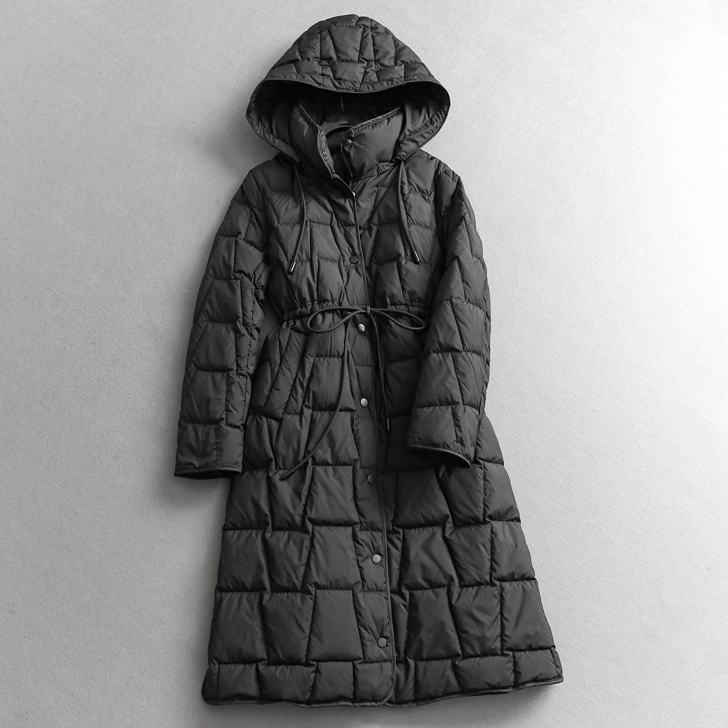 可拆卸连帽抽绳系带收腰长款城市通勤保暖长袖外套女装羽绒服W003,女装/女士精品,羽绒服,淘宝优惠券,粉丝福利购,淘宝优惠卷