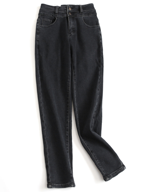 加厚弹力显瘦修身高腰两粒扣小脚裤百搭铅笔裤女裤牛仔裤长裤G835