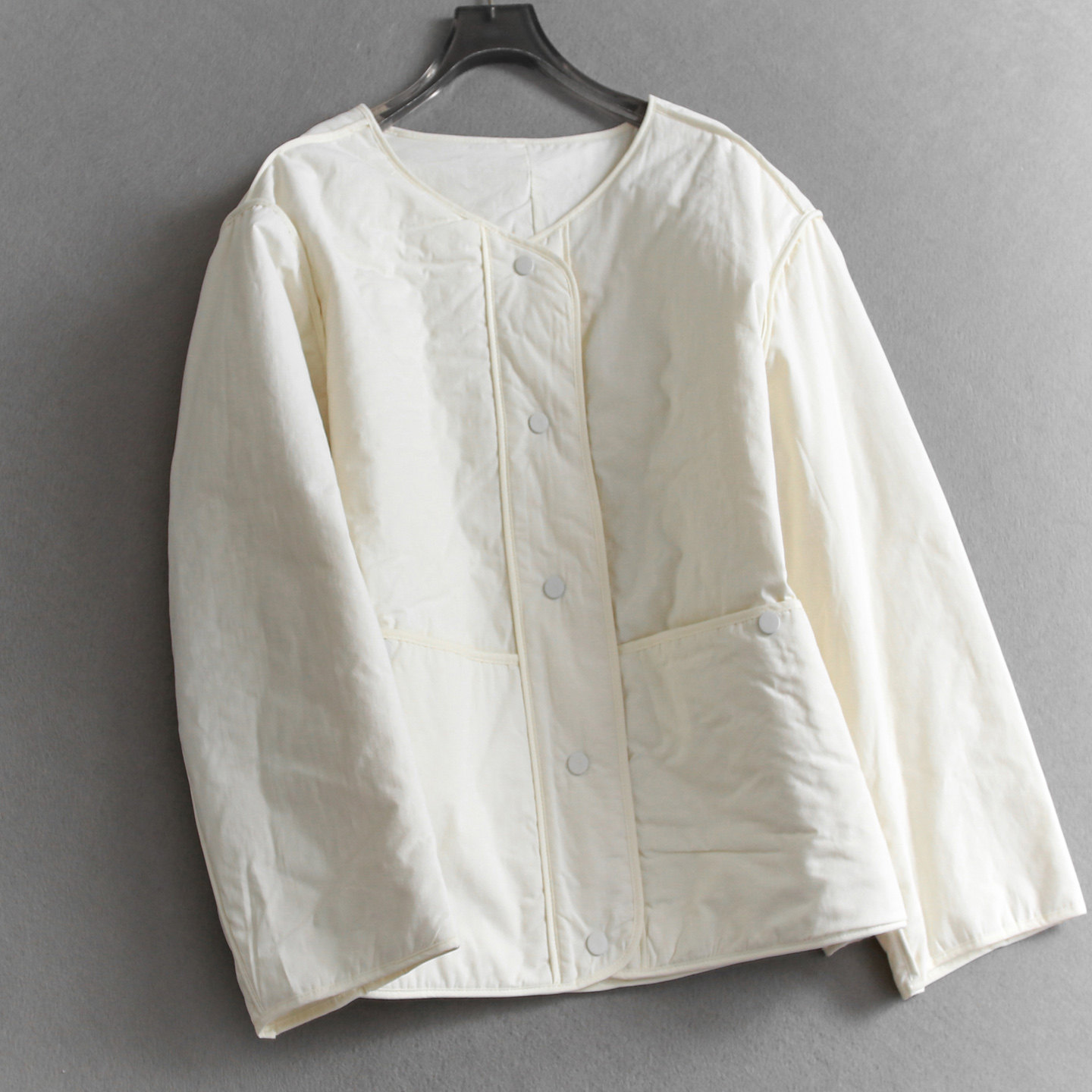 轻薄圆领宽松显瘦内搭外套棉衣女