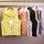 冬天也要自由动创意弹力拼接运动外穿立领轻盈保暖女羽绒马夹M031