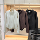 纯色立裁内里暖绒保暖舒适立领双拉链长袖 户外小蛮腰短外套女N838