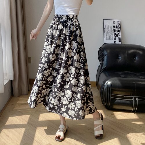 夏季新款碎花裙半身裙女裙大花色