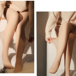袜自然假透肉N829 连裤 双层光腿神器女秋冬裸感春秋丝袜薄款 打底裤