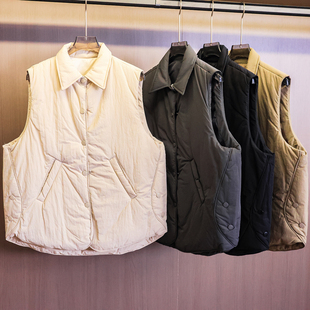 坎肩女马夹M417 无袖 纯色翻领宽松夹棉加厚棉服背心外套25冬季 新款