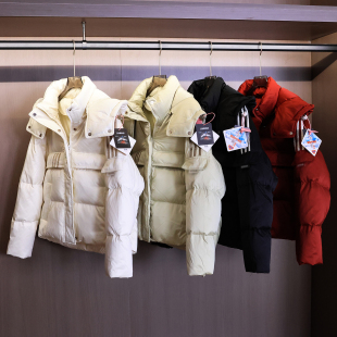 百搭女羽绒服B559 长袖 撞色宽松显瘦可脱卸连帽面包服2025冬季 新款