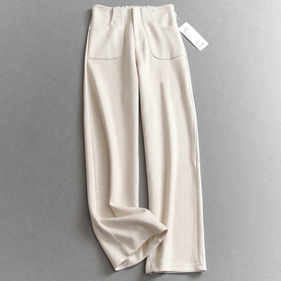 百搭直筒休闲裤 立体口袋轻盈垂感窄版 裤 高腰显瘦西装 女M806 阔腿裤