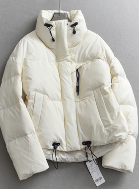 纯色宽松显瘦立领防风保暖加厚外套面包服长袖时尚女装羽绒服Q690