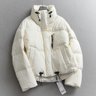 羽绒服Q690 女装 纯色宽松显瘦立领防风保暖加厚外套面包服长袖 时尚