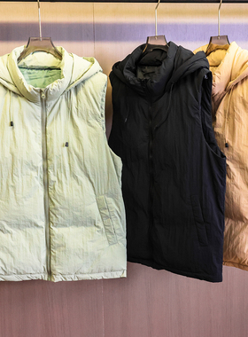 百搭纯色连帽夹棉加厚保暖马甲无袖坎肩外套25冬季新款女马夹M856