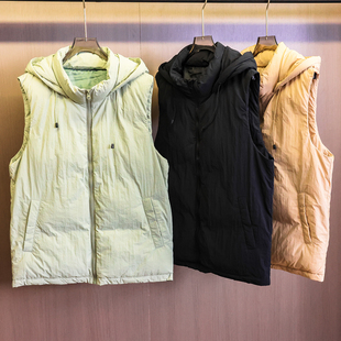 女马夹M856 新款 百搭纯色连帽夹棉加厚保暖马甲无袖 坎肩外套25冬季