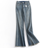 牛仔裤 显瘦高腰裤 喇叭裤 C414微喇裤 子长裤 秋季 裤 女小个子2023新款