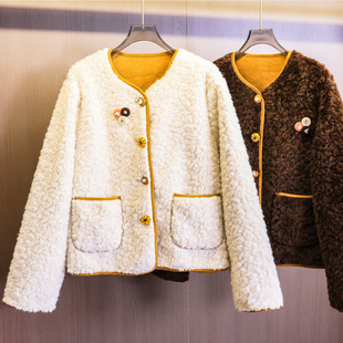 女装 长袖 外套M180 新款 复古仿羊羔毛加厚保暖宽松皮毛一体2025冬季