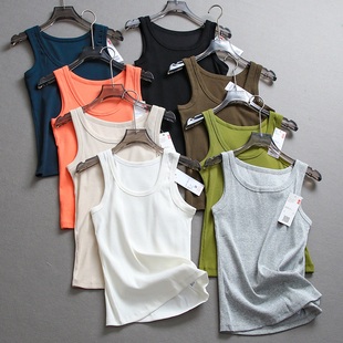 简约纯色弹力透气凉感内搭吊带圆领无袖 背心L642 打底外穿百搭女装