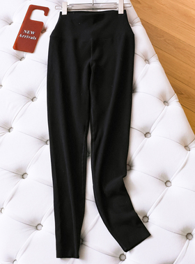 纯色高腰加绒加厚弹力修身保暖打底裤2025冬季新款女装休闲裤Q390