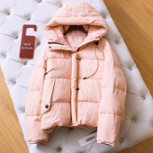 纯色宽松加厚保暖连帽面包服外套2025冬季 羽绒服M775 女装 新款 长袖