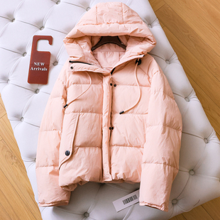 女装 长袖 羽绒服M775 新款 纯色宽松加厚保暖连帽面包服外套2025冬季