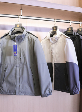 撞色拼接防风防水高端机能登山徒步男士夹克外套长袖冲锋衣N930