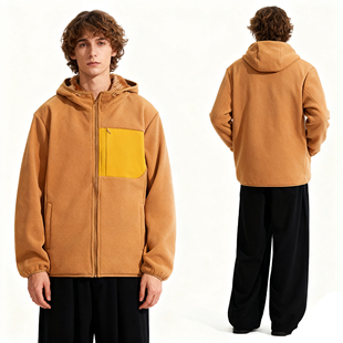 厚实保暖！蓄暖科技！摇粒绒宽松连帽基础款抓绒衣长袖男外套Q524