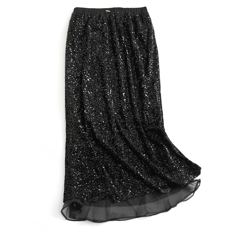 亮片闪闪的显瘦修身松紧腰鱼尾裙