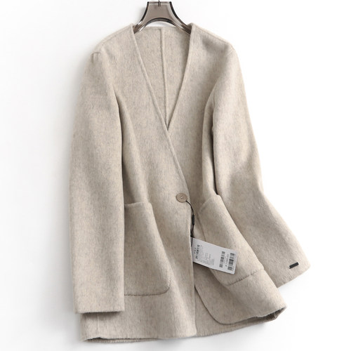 双面绒大衣冬新款长袖女毛呢外套