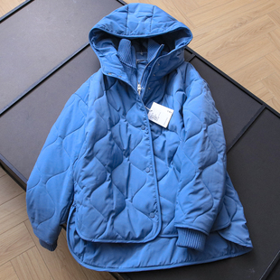 长袖 新款 女羽绒棉服B676 型绗缝针织拼接假两件2025冬季 纯色休闲版