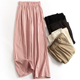 女休闲裤 极简纯色松紧腰慵懒松弛感显瘦显高宽松山本裤 阔腿裤 J852