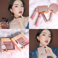 Ngôi sao Xixi mơ làm đẹp hộp quà trang điểm ba mảnh trang điểm long lanh long lanh sequin bí ngô sữa cà phê màu son hộp quà tặng - Bộ trang điểm kẻ chân mày