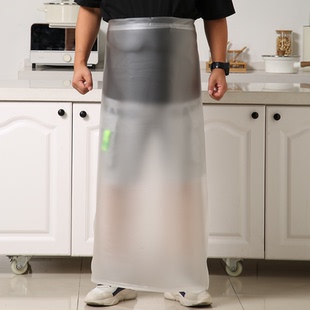 半腰牛筋皮防水防油围裙软皮屠宰场厨房食堂水产菜场餐厅洗碗围腰