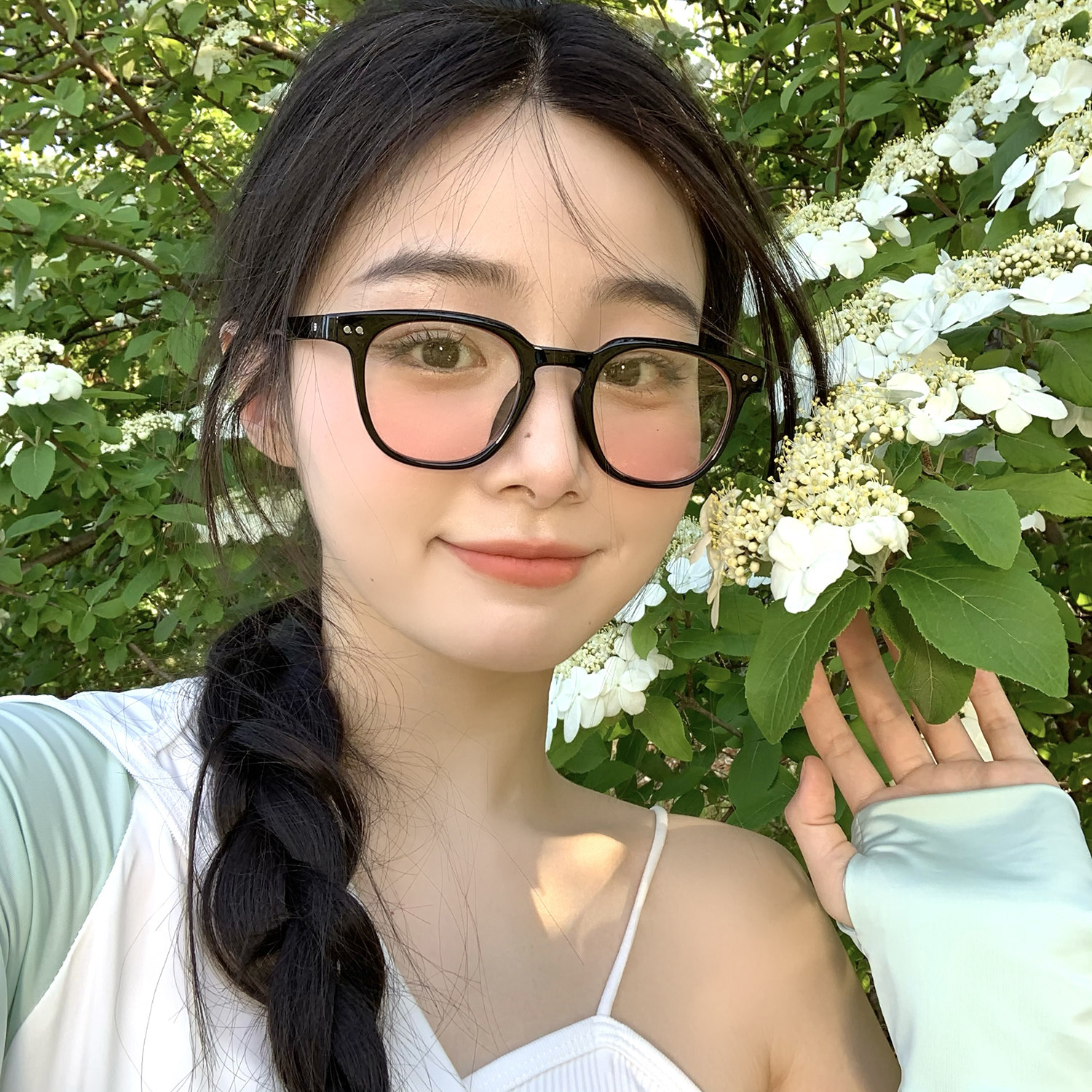 网红渐变腮红眼镜女韩潮圆脸黑框粉色素颜平光镜女防蓝光显瘦近视