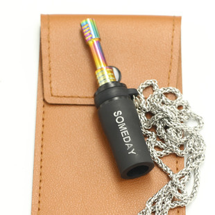 2022新款someday阿拉伯shisha mouthpiece 不锈钢彩虹色4#水烟嘴