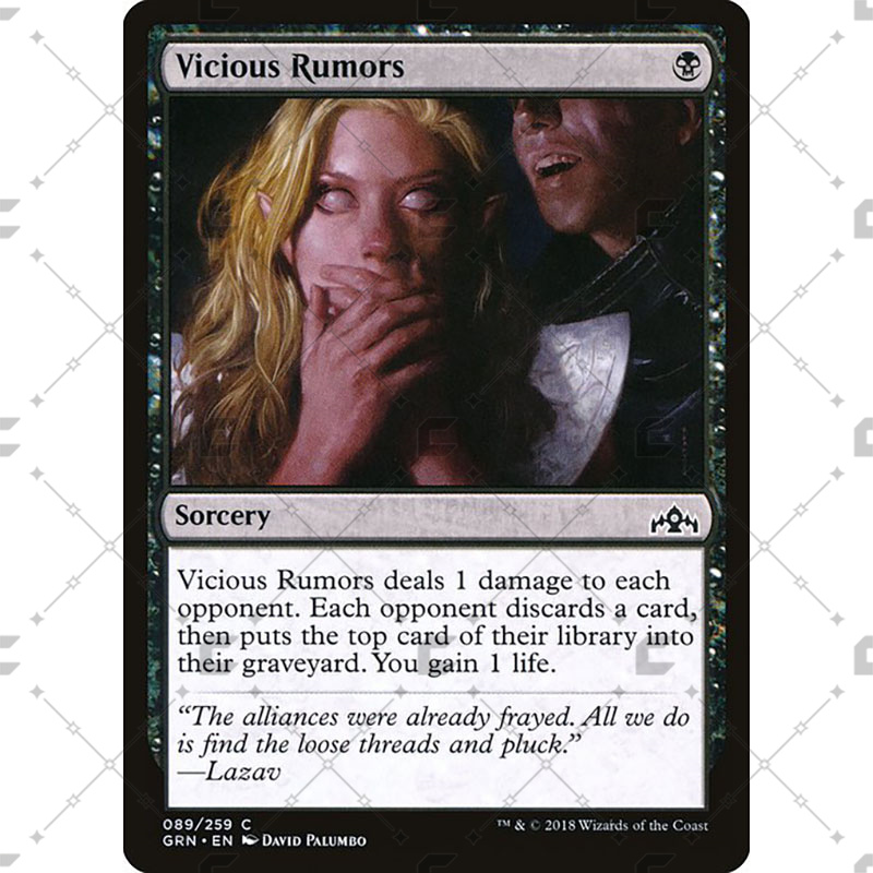 万智牌MTG烽会拉尼卡GRN89恶毒传言Vicious Rumors中英/闪