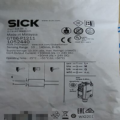 SICK西克光电传感器GTB6-P1211，马来西亚制造，订