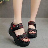 女厚底坡跟露趾女鞋 新款 摇摇鞋 2020夏松糕凉鞋 运动休闲凉鞋 粗跟