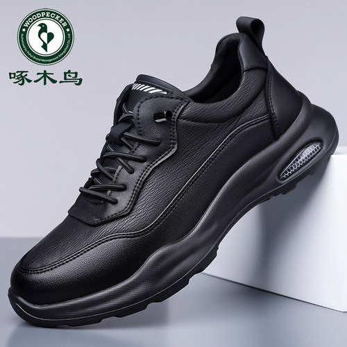 啄木鸟真皮跑步鞋运动休闲皮鞋