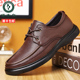 中年系带爸爸鞋 啄木鸟男鞋 圆头透气商务鞋 真皮透气休闲皮鞋 男 夏季
