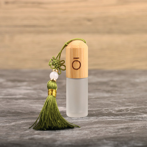 竹盖流苏滚珠瓶多特瑞精油香水瓶走珠分装瓶5ml10ml小样空瓶定制