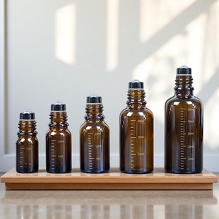 滚珠瓶5ml10ml30ml50ml刻度玻璃滚珠瓶精油香水分装 瓶避光空瓶