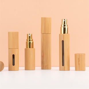 5ml10ml高级香水分装瓶玻璃喷雾瓶随身竹木质外壳精油小样便携