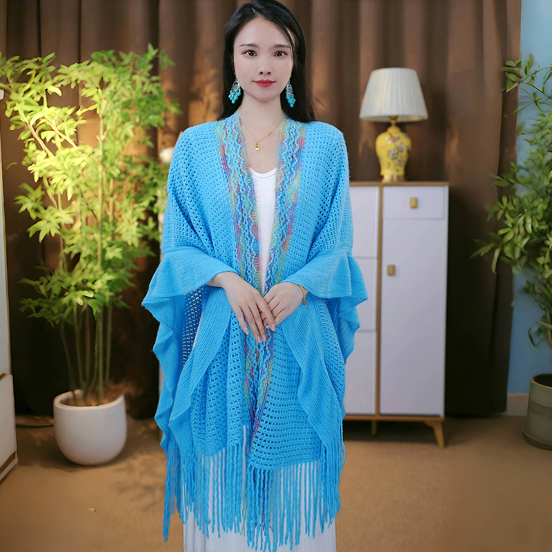 2025新款披肩女外搭薄款民族风新疆西藏云南旅游拍照斗篷披风开衫