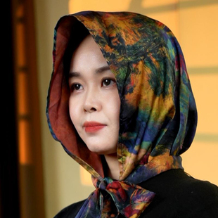 春夏防晒丝巾帽新款时尚百搭旅游拍照防风多功能薄款遮阳包头巾女