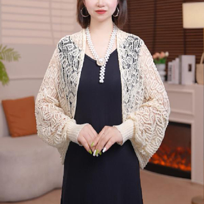 麦穗镂空披肩女外搭高级感时尚洋气2025新款夏薄款针织开衫配裙子