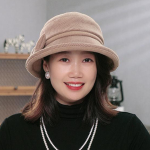 时尚帽子女2024年新款冬季百搭显脸小盆帽秋冬女士妈妈洋气渔夫帽
